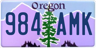 OR license plate 984AMK