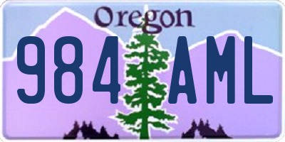 OR license plate 984AML
