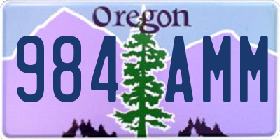 OR license plate 984AMM