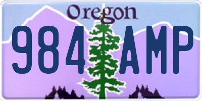 OR license plate 984AMP