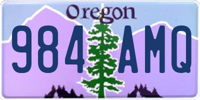 OR license plate 984AMQ