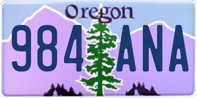 OR license plate 984ANA