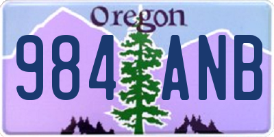 OR license plate 984ANB