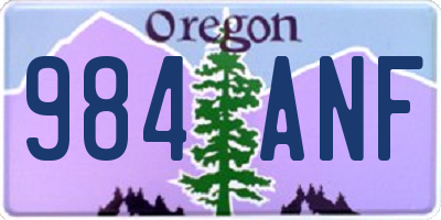 OR license plate 984ANF