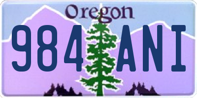 OR license plate 984ANI