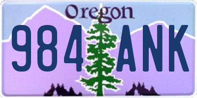 OR license plate 984ANK