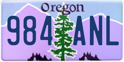 OR license plate 984ANL