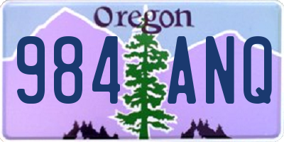 OR license plate 984ANQ