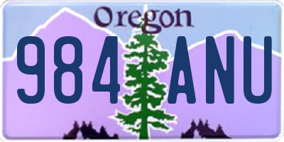 OR license plate 984ANU