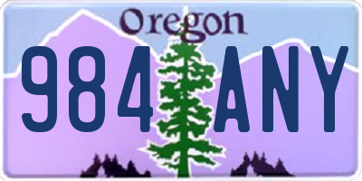 OR license plate 984ANY
