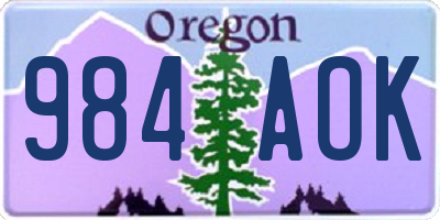 OR license plate 984AOK