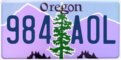 OR license plate 984AOL