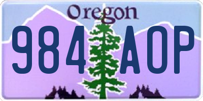 OR license plate 984AOP