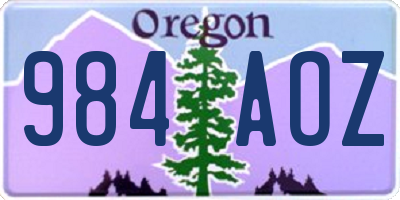 OR license plate 984AOZ
