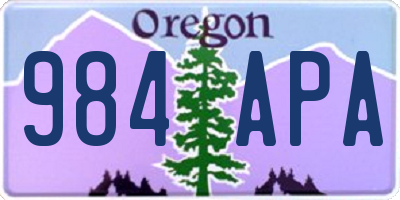 OR license plate 984APA