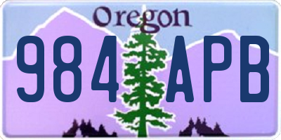 OR license plate 984APB