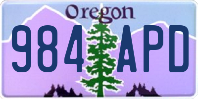 OR license plate 984APD