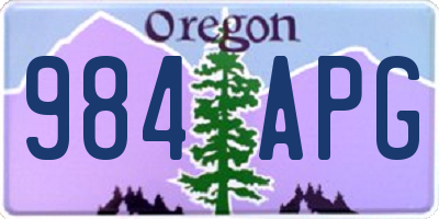 OR license plate 984APG