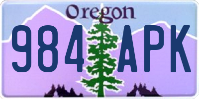 OR license plate 984APK