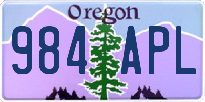 OR license plate 984APL