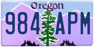 OR license plate 984APM