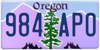 OR license plate 984APO