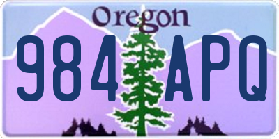 OR license plate 984APQ