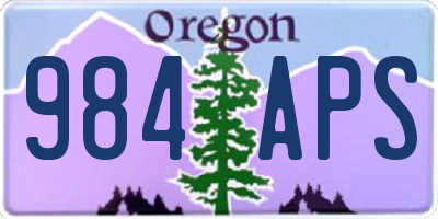 OR license plate 984APS