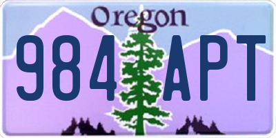OR license plate 984APT