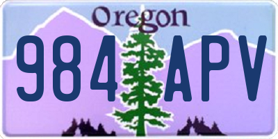 OR license plate 984APV