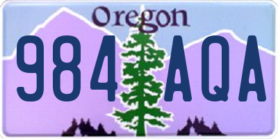 OR license plate 984AQA