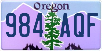 OR license plate 984AQF