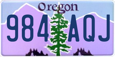 OR license plate 984AQJ