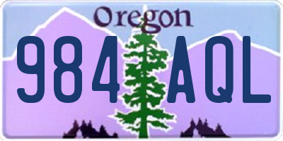 OR license plate 984AQL
