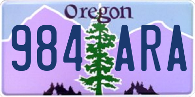 OR license plate 984ARA