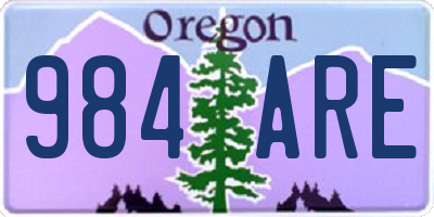 OR license plate 984ARE