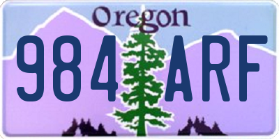 OR license plate 984ARF