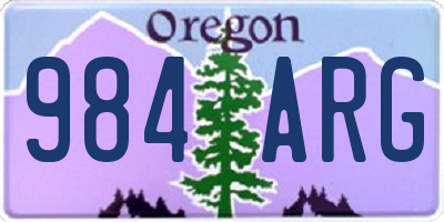 OR license plate 984ARG