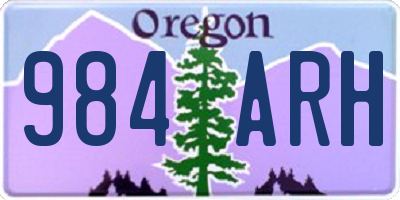 OR license plate 984ARH