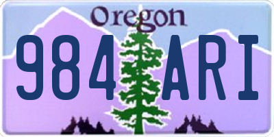 OR license plate 984ARI