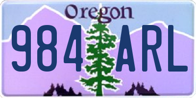 OR license plate 984ARL