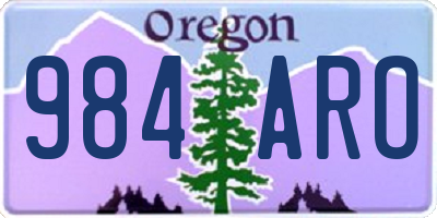 OR license plate 984ARO