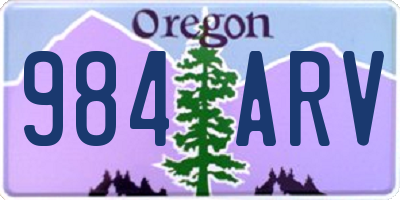 OR license plate 984ARV