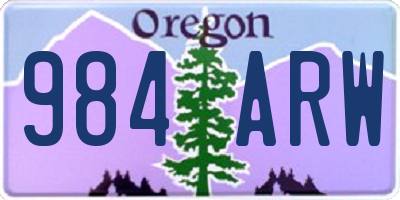 OR license plate 984ARW