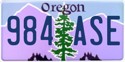 OR license plate 984ASE