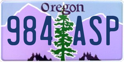 OR license plate 984ASP