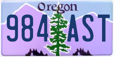 OR license plate 984AST