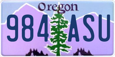OR license plate 984ASU