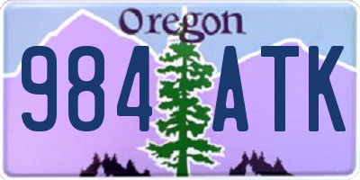 OR license plate 984ATK