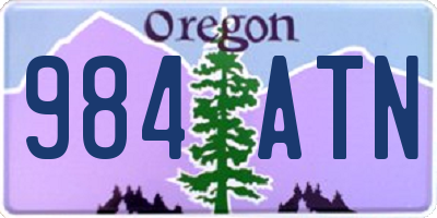 OR license plate 984ATN